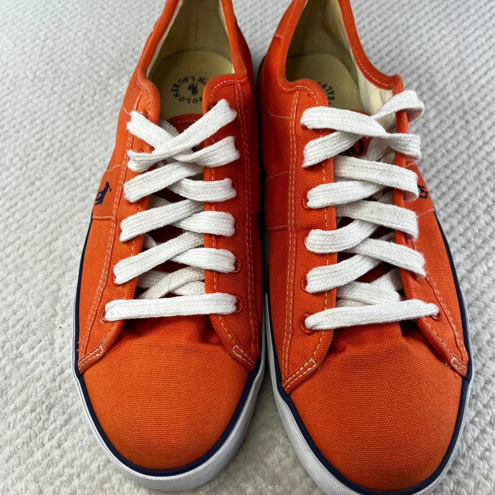Polo Ralph Lauren Clifton Mens Orange Canvas Low Top Sneakers 11.5D 00001629 E11